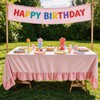 Simihiran Pink Gingham Ruffle Tablecloth 60 x 120 Inch Rectangular