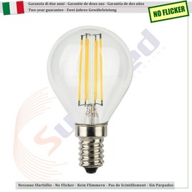 SunSeed 10x Filament LED Golf Ball Lamp E14 6 W Replaces 60 W Warm White 2700 K