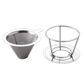 Stainless Steel Coffee Dripper No Paper Filter Needed Reusable Stand Separator Mesh for 1-2 People