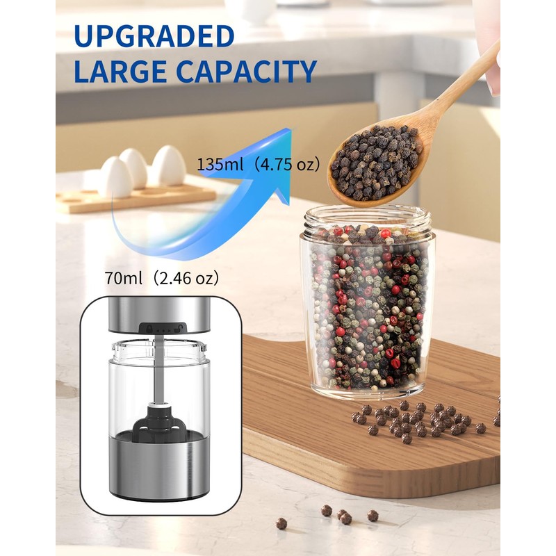 CIRCLE JOY Gravity Electric Pepper Grinder Salt Grinder Pepper Griner