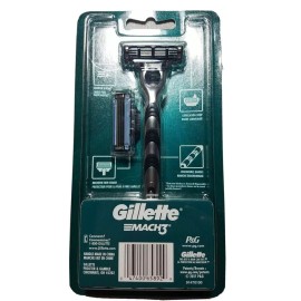Gillette Mach 3 Mach3 Razor Handle 2 cartridges NEW SEALED mens 3 bladed