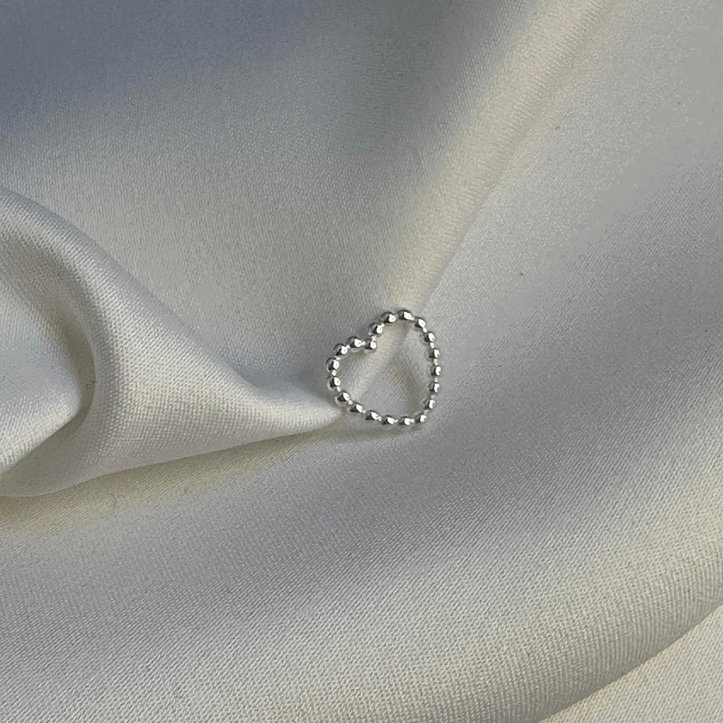 jewellerybox Sterling Silver Beaded Open Heart Pendant