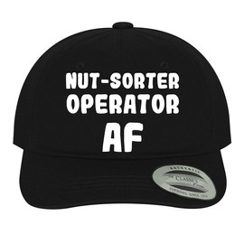 Nut-Sorter Operator AF - Soft Dad Hat Baseball Cap, Black, One Size