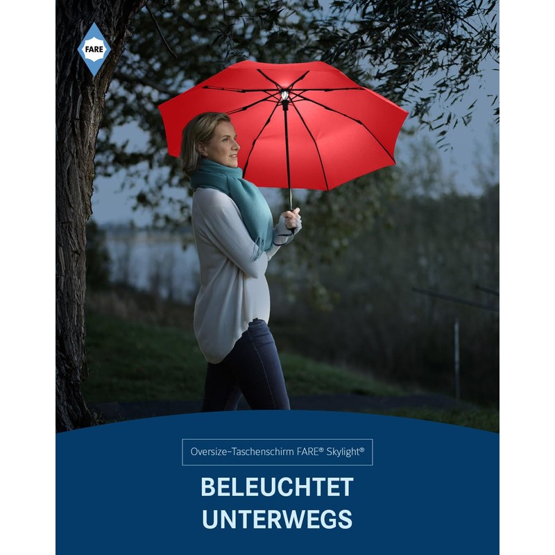 FARE Oversized Pocket Umbrella Skylight - Effective Umbrella with LED