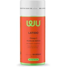 WU Nutrition LATIDO  Omega 3 Aceite de Salmón  Fuente Natural de EPA y DHA  Aceite Puro de Salmón  Suplemento Alimenticio Sin Gluten  Salud del