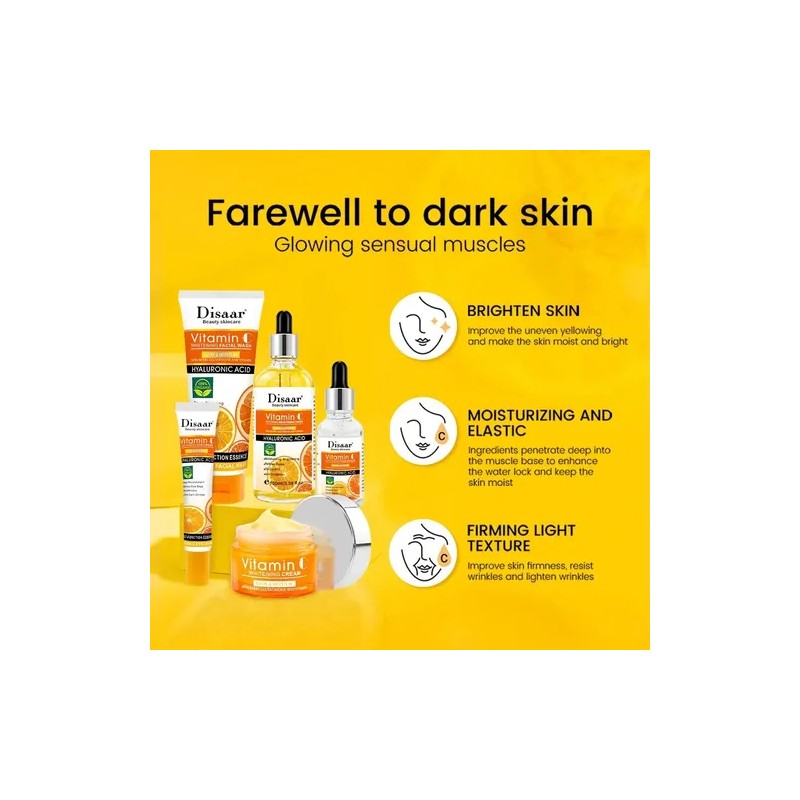 Kit Cuidado Facial 5 En 1 Vitamina C + Acido