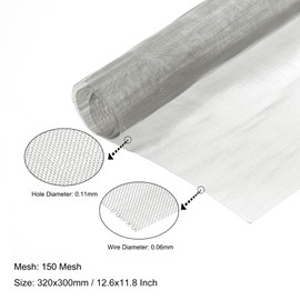 sourcing map Woven Wire Mesh 12.6"x11.8" 320x300mm, 150 Mesh 304 Stainless Steel Filter Screen Sheet, for Computer Cooling Fan Air Ventilation Cabinet