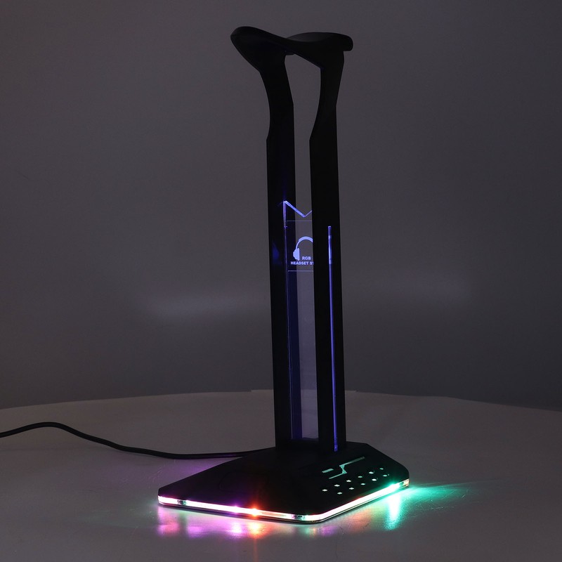 RGB Headphone Stand 2 USB Ports Multifunction Gaming Headset Holder