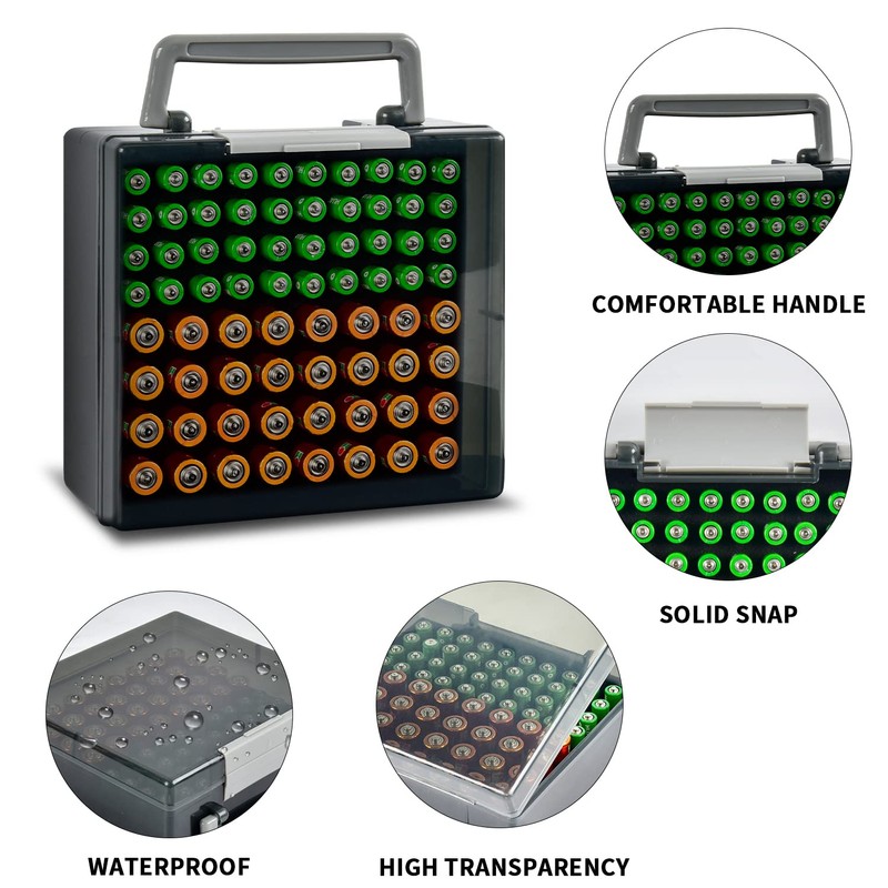 FULLCASE Battery Storage Organizer Holder Holds 72 AA AAA Batteries,