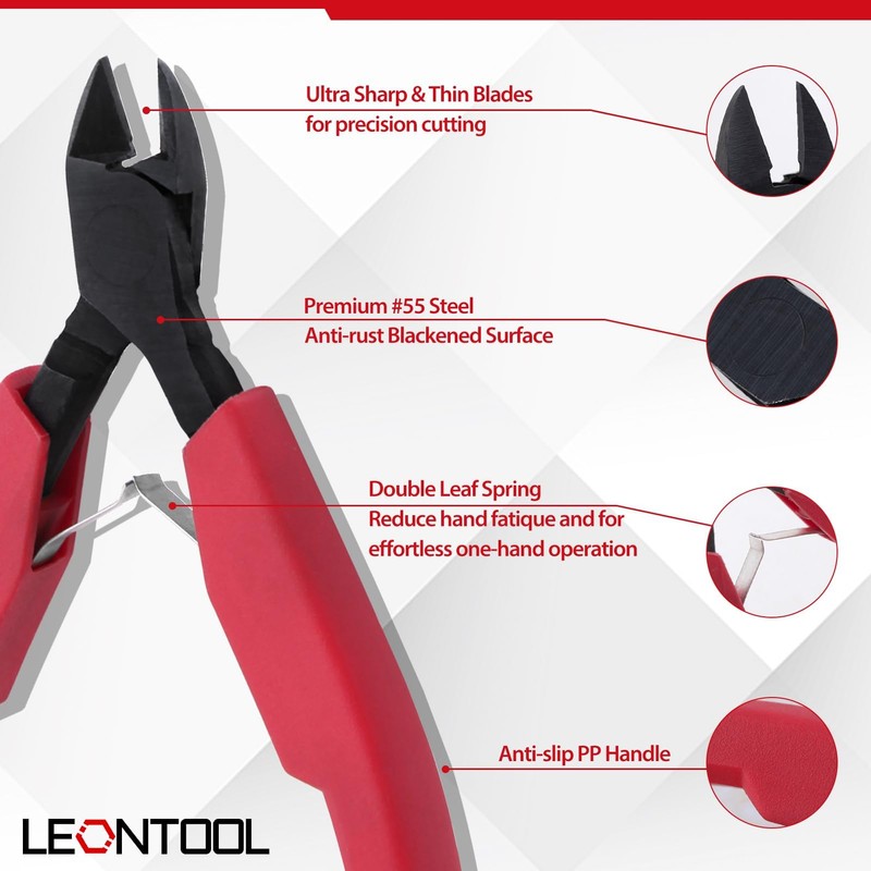 LEONTOOL Micro Wire Cutter for Electronics, 4 Inch Precision Mini