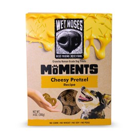 Wet Noses Moments Non-GMO Cheezy Pretzel Crunchy Dog Treats - 14oz | No Corn, Wheat, Soy or Peas, Made with 5 Simple Ingredients