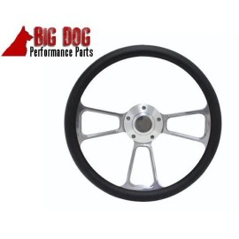 Forever Sharp Billet Steering Wheel 14" Half Wrap Black Matte Vinyl Classic Car FREE SHIPPING