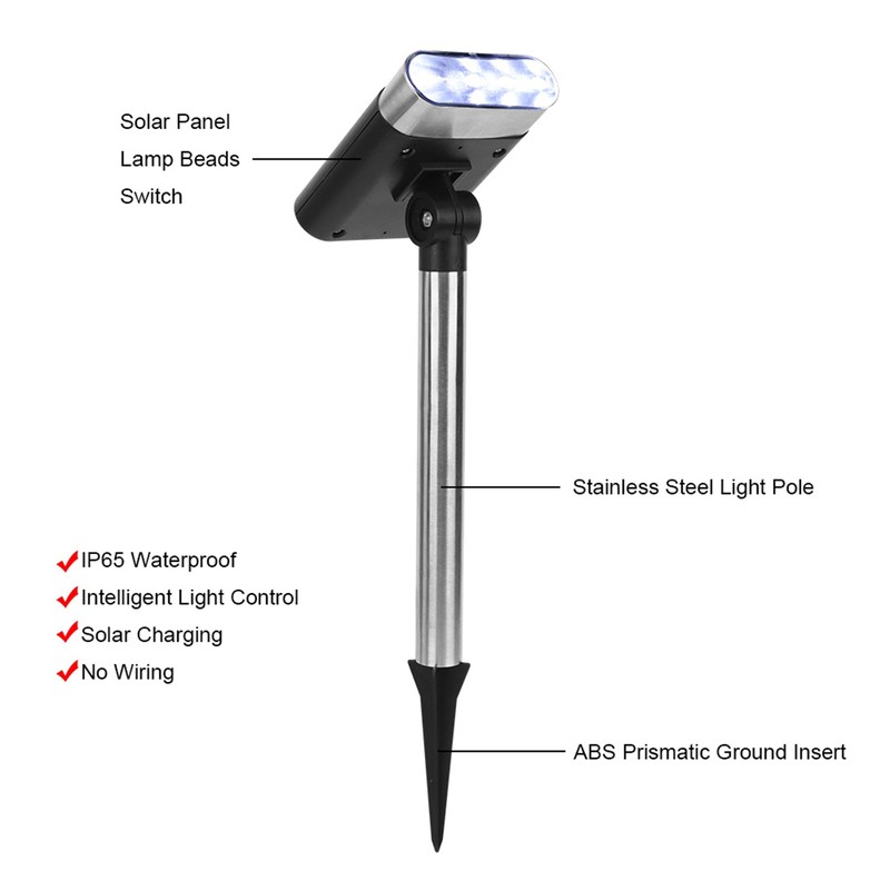 Outdoor Waterproof 3 LED Solar Power Spot Light Garden Yard