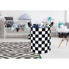 19.7 Inch Round Laundry Hamper Black Check Laundry Basket Fabric