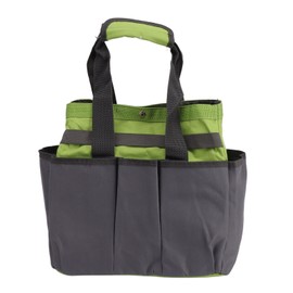 Garden Tools Bag 600D Oxford Cloth PE Portable Gardening Tool Kit Holder Organizer with Multiple Pockets for Home Camping Grey and Green