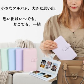 VOW&ZON Cheki Album Book, For instaxmini Large Capacity, Instax Mini, Storage of 108 Pieces, Compac, Towelet Type (Blue)
