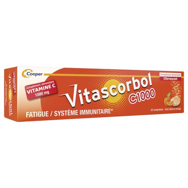 Cooper laboratoire Vitascorbol C1000 Vitamine C 1000 mg 20 comprimés effervescents