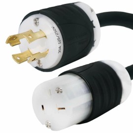 Iron Box NEMA L14-30P to 5-20R Plug Adapter -  20A/125V, 12 AWG - Iron Box #IBX-7998 - 1 ft
