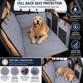 Dog Car Seat Cover for Travel – Waterproof Back Seat Hammock & Extender with Non-Slip Scratch-Resistant Oxford Fabric
