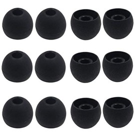 JNSA 6 Pairs Large Size Silicone Eartips Eargels Earpads Ear Tips Gels Bud Compatible Most in-Ear Headphones,L Size,Black S6PL