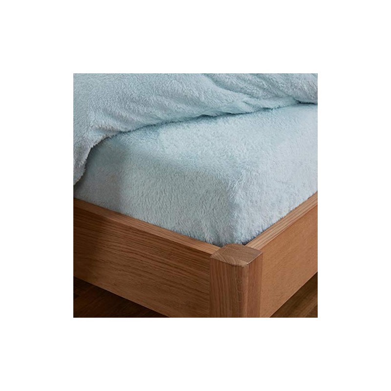 Brentfords Teddy Fleece Fitted Bed Sheet Plain Thermal Warm Soft