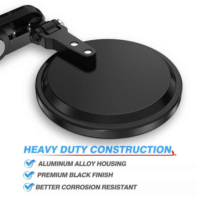 MICTUNING Universal Motorcycle Mirrors -3 Inch Round Folding Bar End