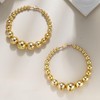 Gold Huggie Hoop Earrings for Women Beaded Chunky Exaggerated Big