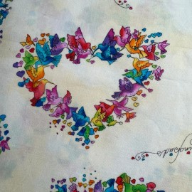 Laurel Burch Flying Colors Fabric Bird Cotton Quilt Fabric 1/2 Yard #23