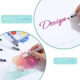 12 Pcs Watercolor Brush Pens, Refillable Water Color Brushes Pen Set Premium Leakproof Watercolor Paint Pens for Waters Color Painting Artists Calligraphy