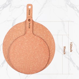 BestCook Pizza Peel 12 inch, Wood Fiber Pizza Cutting Board, Premium Pizza Paddle Spatula, Eco-Friendly Oven Accessory for Baking, Serving, and Cutting Pizza, Cheese, Bread, Fruits, and Vegetables