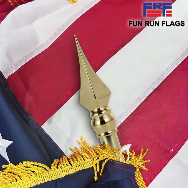 Spear Flag Pole Topper for Indoor 2-Pack, Gold Plastic Spear