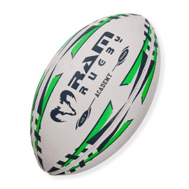 Ram Rugby Academy Trainer Rugby Ball (Size 4) 3 Ply Club Quality Rugby Training Ball 3D Grip for Ultimate Pass and Catch Control Suitable for Teens, Kids and Kids