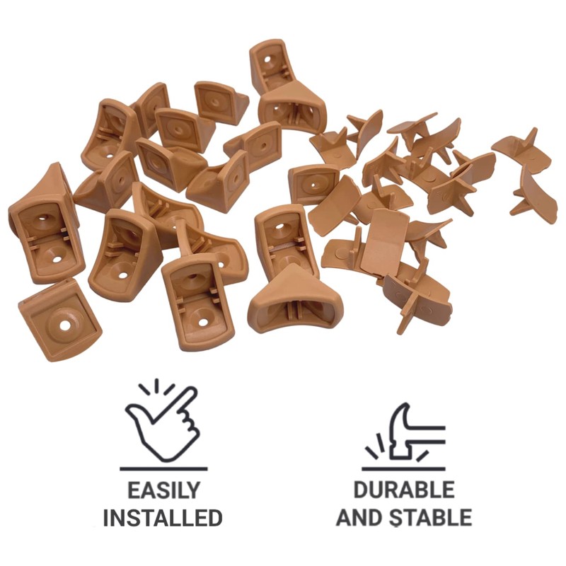 (Pack of 20 pcs) Light Brown Shelf Brackets 24 x