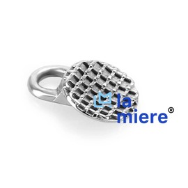 LA MIERE 10Pcs Dental Orthodontic Lingual Button Braces Bondable Lingual Buttons With Traction Hooks, Mesh Base (Traction Hook Round)