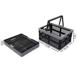 Joyeen Collapsible Storage Crate with Handles, Folding Plastic Crate Pack of 2