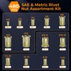 INCLY 480PCS SAE & Metric Rivet Nuts Assortment Kit, Rivet