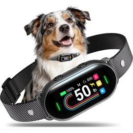 Dog Bark Collar for Small Medium Large Dogs 10-100lbs, Automatic Bark Device with Anti-False Trigger & Bark Count Tracking, 4 Training Modes and 8 Sensitivity to Effectively Stop Barking, Black