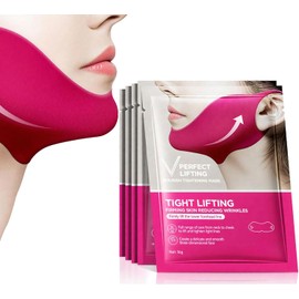 5Pcs Mascarilla de Colágeno en Forma de V Para Rostro, Correa Para la Barbilla Para Mujeres y Hombres, Mascarilla Lifting en Forma de V Con Colágeno y Acido Hialurónico, Cinta Facial En