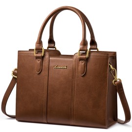 LOVEVOOK Purse for Women, Vintage Leather Shoulder Handbag, Small Ladies Satchel Tote Purse, Top Handle Crossbody Bag for Work, Travel and Daily Outings