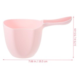Luxshiny 2 Pcs Plastic Water Ladle Bath Ladle Dipper Shower Bucket Scoop Water Bath Hair Washing Cup Water Scoop Livestock Feeding Ladle for Garden Watering Pink and Green