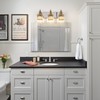 HUOKU Crystal Bathroom Vanity Light Gold Chrome 3-Light Modern Bathroom