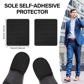 Eurzom 8 Pcs Shoe Grips on Bottom of Shoes No Slip Bottom Pad Self Adhesive Sole Protector Anti Slip Grips for Heel No Skid Pads for Sneakers Slippers(3.9 x 3.2 Inch,Black)