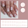 RIICFDD 24 Pcs Flower Press on Nails Short Square Fake