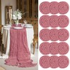 Lykoow 15 Packs Cheesecloth Table Runner Dusty Rose,10 Ft Dark