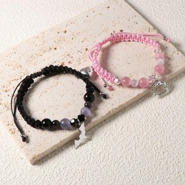 Best Friend Bracelets Gifts Matching Friendship Bracelet For Gf and Bf Bestie Bff, Friendship Jewelry For Sister Best Friend, Long Distance Relationship Bracelets Gifts Matching Heart Bracelet For Her-2