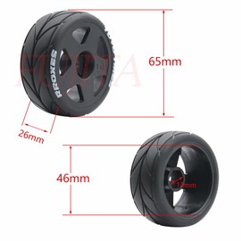 fujita 12mm hex on Road Wheels Tires Set 65mm OD for 1/10 RC Rally Car HPI Ken Block's Tamiya XV01 TT01 TT02B Kyosho FAZER MK2 Lc Racing PTG HSP RGT RC 3RACING D5