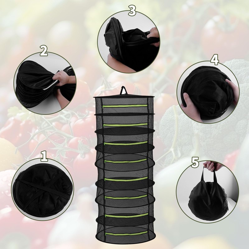 ROSYLEVE Drying Net Herbs 6-Layer Herb Dryer Hanging with S-shaped