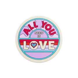 Half Moon Bay All You Need is Love -The Beatles - Multicolor 4 Inch Stoneware Drink Beverage Coaster