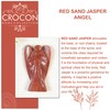 Crocon Red Sand Jasper Gemstone Carved Angel Healing Statues Guardian