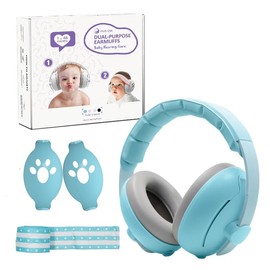 Noise Cancelling Headphones for Kids & Babies - 2 in 1 Comfortable Ear Protection Muffs for Autism, & Toddler Hearing Safety - Ideal for Concerts, Gun Range & Airplane Travel (White)